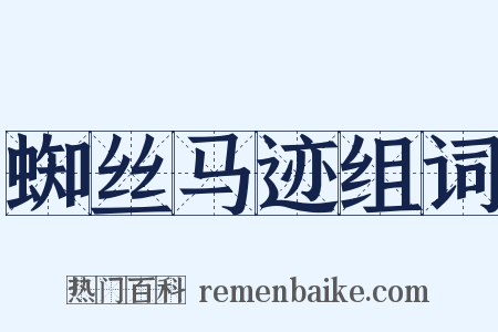 蜘丝马迹组词是什么意思的图片